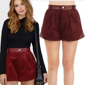 Minkpink Struck a Cord Short Corduroy Faux Leather